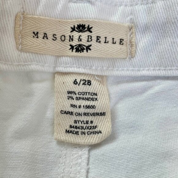 NWT MASON & BELLE White Denim Studded Cut Off Hi-Rise Shorts Size 6 / 28 Casual - Picture 4 of 12